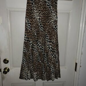 Multiples Leopard Print Maxi Skirt - Brown and Black